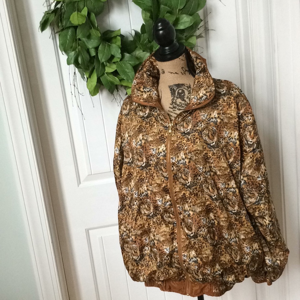 Miramax lion windbreaker zip front vintage jacket